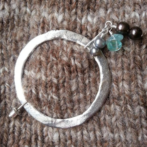 Apatite Round Shawl Pin