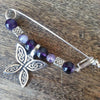Amethyst & Pewter Butterfly Shawl Pin