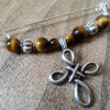 Tiger Eye & Pewter Celtic Cross Shawl Pin