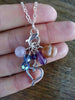 Dawn Gemstone Stitch Marker Necklace - Amethyst, Crystal, Rose Quartz, & Sunstone