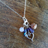 Dawn Gemstone Stitch Marker Necklace - Amethyst, Crystal, Rose Quartz, & Sunstone