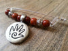 Red Jasper & Pewter Hand Shawl Pin