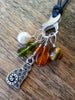 Jewel Gemstone Stitch Marker Necklace - Amber, Czech Crystal, Tiger Eye, & Pearl