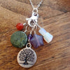Original Gemstone Stitch Marker Necklace - Carnelian, Royalite, Glass, & Moonstone