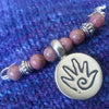 Rhodonite & Pewter Hand Shawl Pin