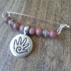 Rhodonite & Pewter Hand Shawl Pin