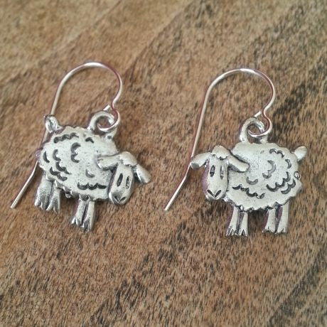 Cute Sheep Earrings - USA Pewter