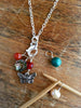 Southwest Gemstone Stitch Marker Necklace - Turquoise, Pearl, Abalone, & Carnelian