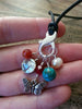 Southwest Gemstone Stitch Marker Necklace - Turquoise, Pearl, Abalone, & Carnelian