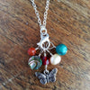 Southwest Gemstone Stitch Marker Necklace - Turquoise, Pearl, Abalone, & Carnelian