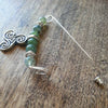 Moss Agate & Pewter Triple Spiral Shawl Pin
