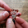 Topaz Stitch Marker Necklace, Pewter Clasp and Czech Crystal on 30" Adjustable Cotton Cord