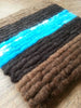 Turquoise Striped Wool Trivet