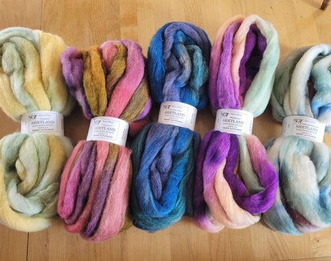 Hand-Dyed Shetland Wool Roving, Colorado-Grown, 4 oz.