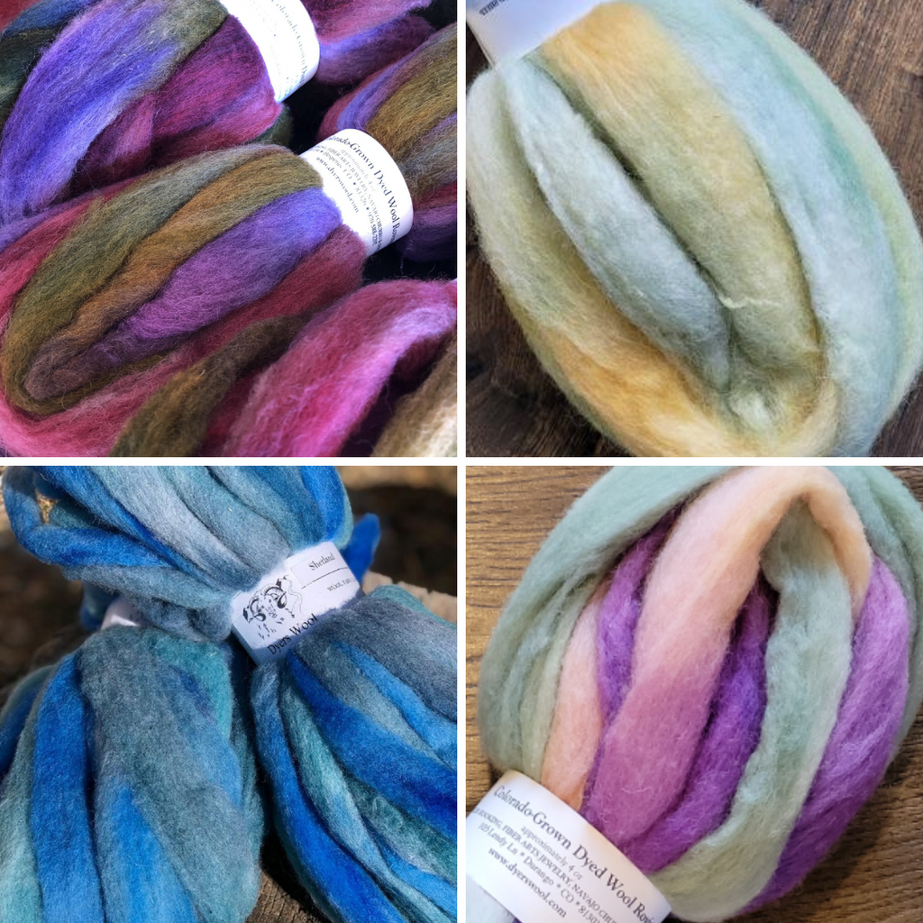 Hand-Dyed Shetland Wool Roving, Colorado-Grown, 4 oz.