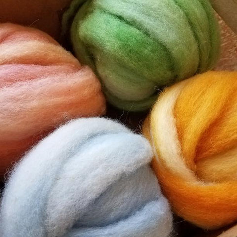 Wool Roving Sampler, Dyed Shetland Colorado-Grown