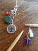 Original Gemstone Stitch Marker Necklace - Carnelian, Royalite, Glass, & Moonstone