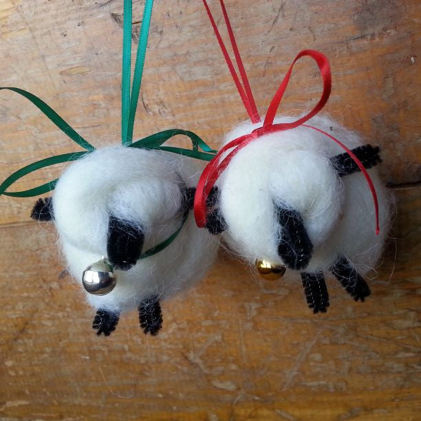 Handmade Sheep Ornaments, Colorado Homegrown Wool