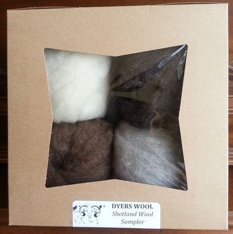 Wool Roving Sampler, Shetland Colors Colorado-Grown