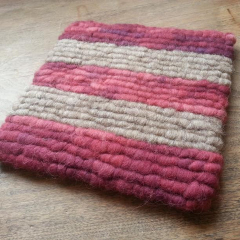 Rose Striped Wool Trivet