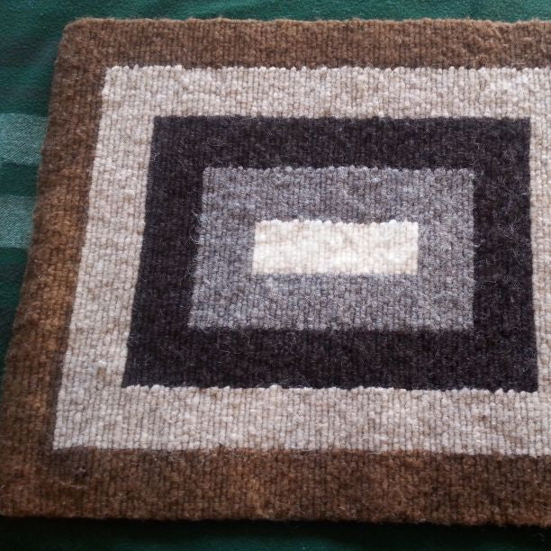 Rectangular Hooked Rugs Nested Rectangle Locker Hooked Wool Rug – Dyers Wool